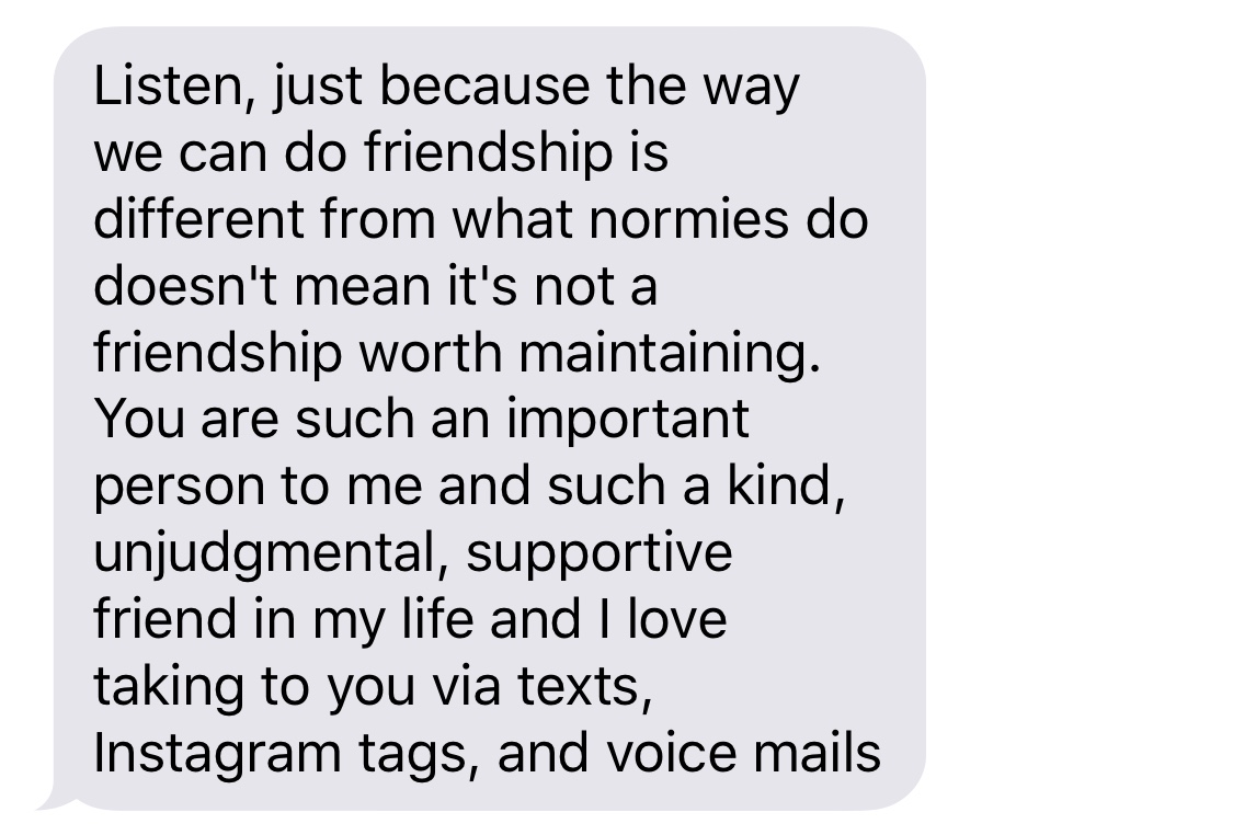 A text from my truest voicemail bestie that made me 