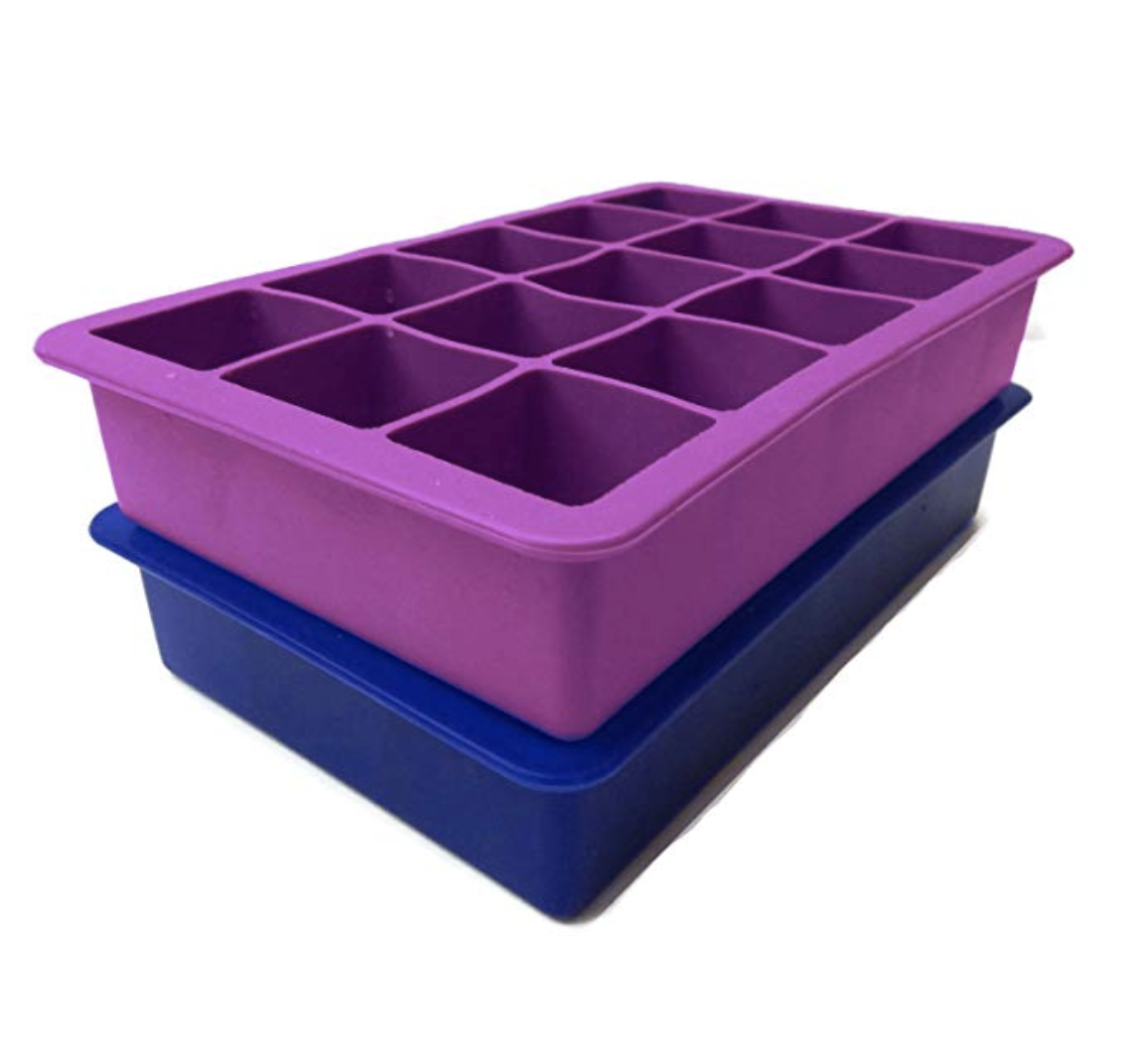 Silicone Ice Cube Tray    Love these so much! I use them to make fruit infused ice cubes (love blueberries, raspberries and pineapple), bone broth dog treats, frozen pesto single cubes, coconut water ice cubes...the possibilities are endless. Dishwasher safe and easy to clean.